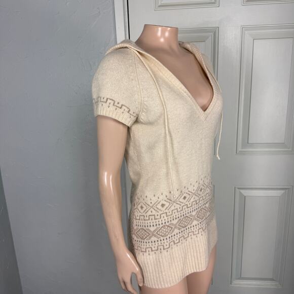 Vintage Y2K Esprit Women's sweater Large Wool Hooded Knit Tunic S/S E3-11 - Picture 7 of 10